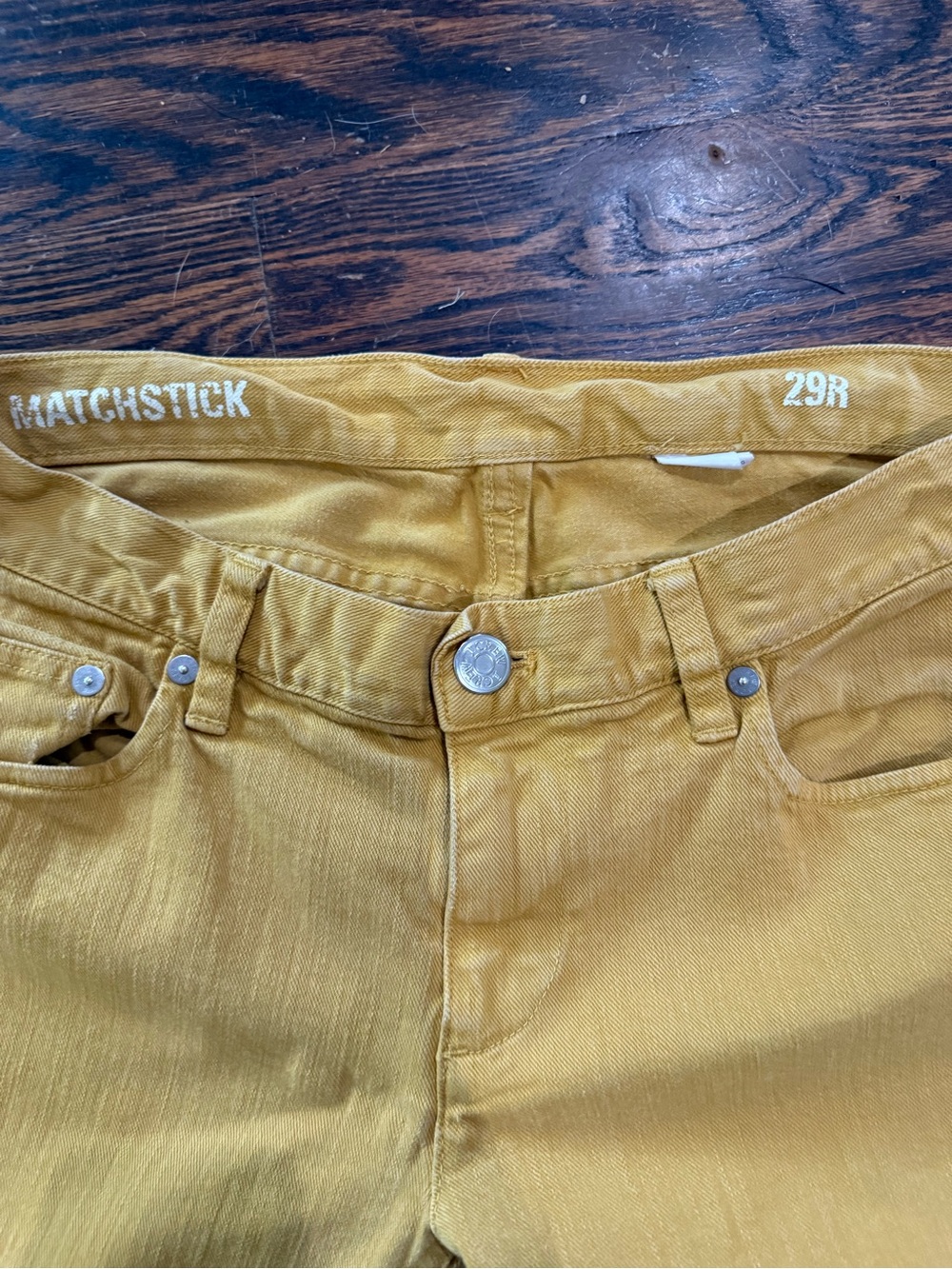 J. Crew Matchstick Straight Leg Mustard Yellow Gold Jeans - Womens 29R - Picture 3 of 3